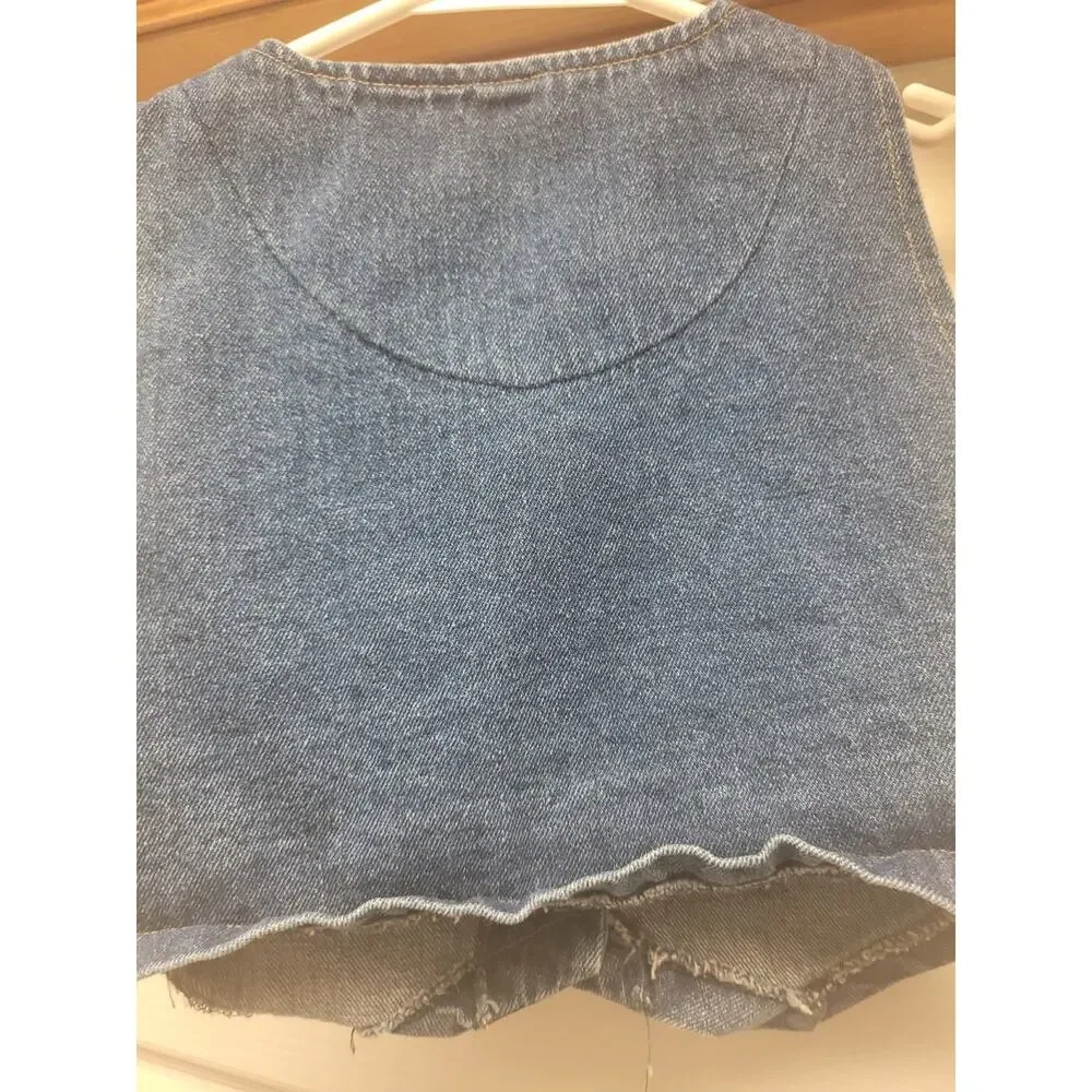 Vintage Disney Winnie The Pooh Denim Vest Girls 4T Embroidered Button Front...